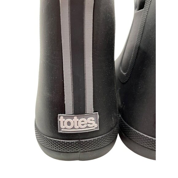 NEW Totes Men's 12 Black Chelsea Ankle Rain Boots with Everywear Technology - Picture 9 of 13